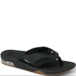 Boys Reef Fanning Summer Flip-Flops Black Thongs Style Slip On Size 2/3
